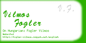 vilmos fogler business card